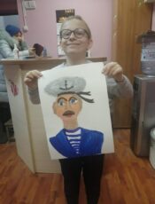 В преддверии праздника 23 февраля на занятиях по творчеству наши дети рисовали отважных моряков.