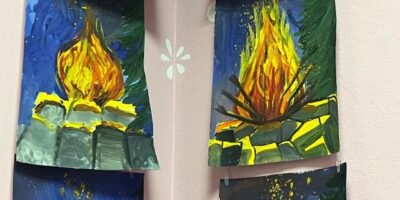 14 апреля ребята рисовали 🔥 пламя костра с дровами
